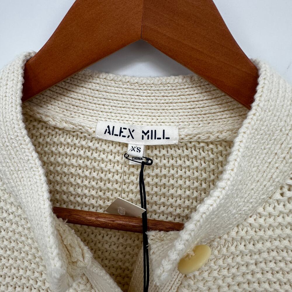 ALEX MILL NWT Evereve Nico Cotton Button Front Cardigan Sweater in Ivory // XS - Picture 12 of 14